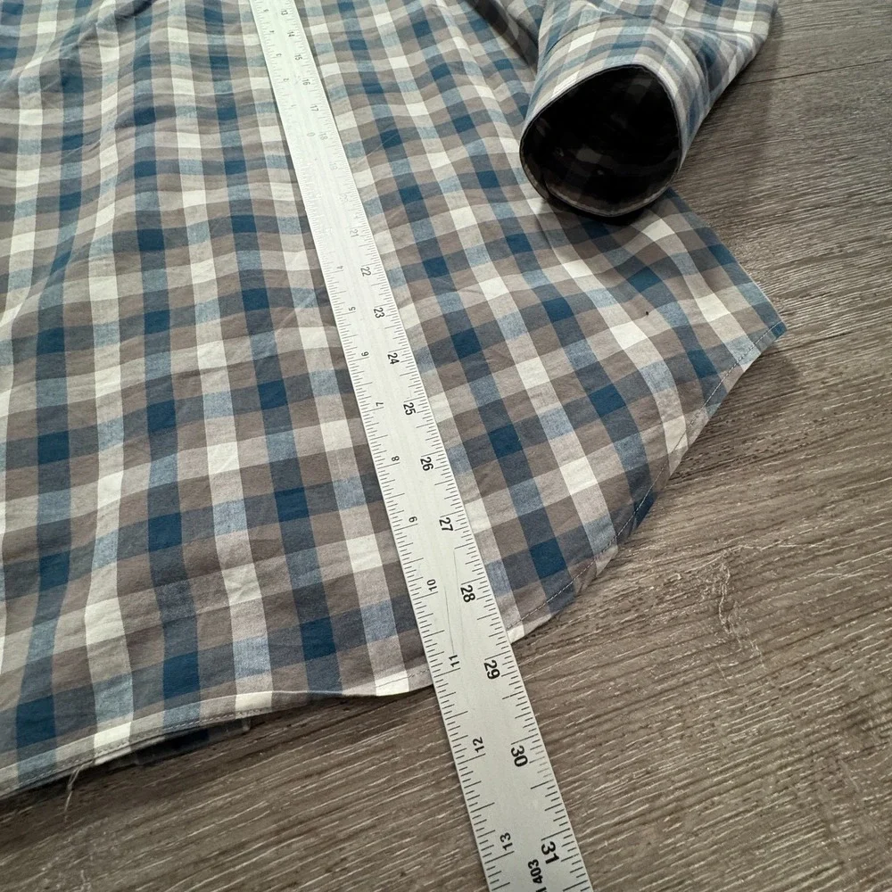 Banana Republic Shirt Mens S‎ Blue Cotton Gingham Button Down Preppy Work Office